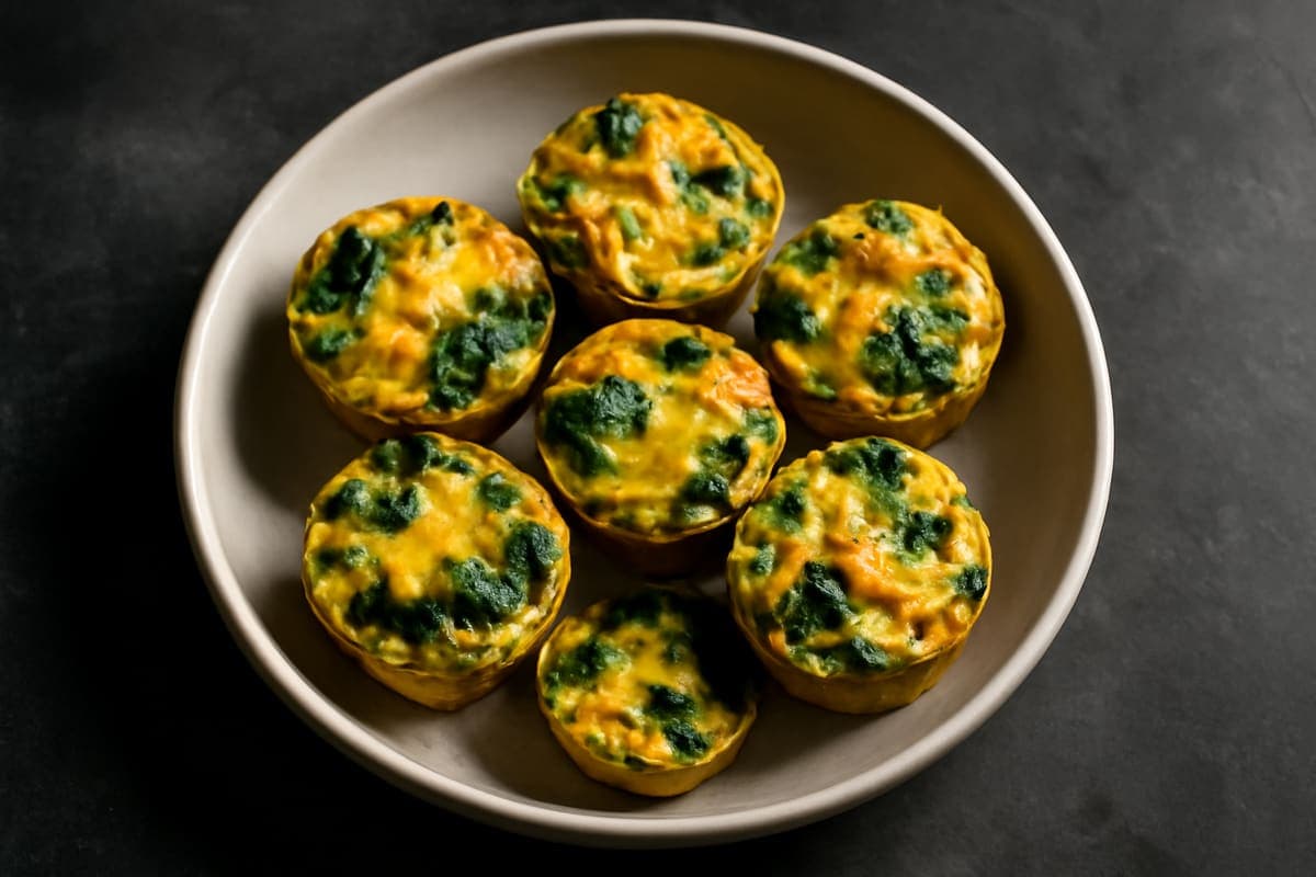 Cheesy Egg & Spinach Breakfast Muffins