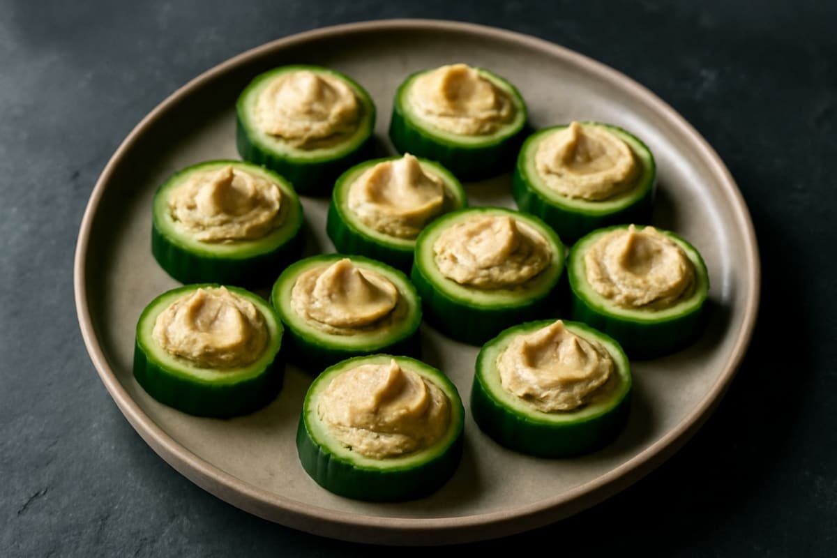 Cucumber Hummus Bites
