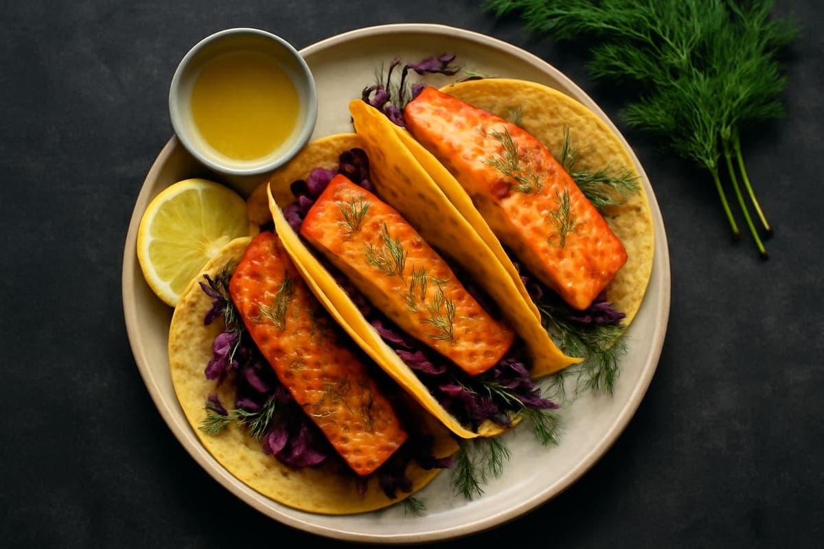 Lemon Herb Grilled Salmon Tacos