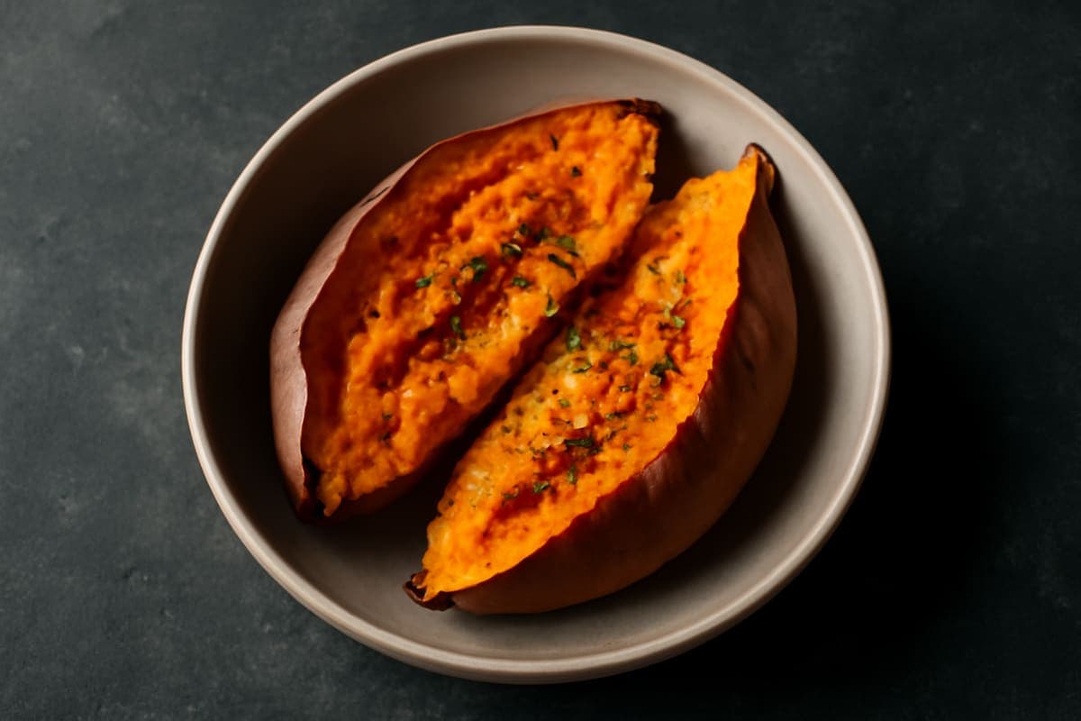 Microwaved Sweet Potato